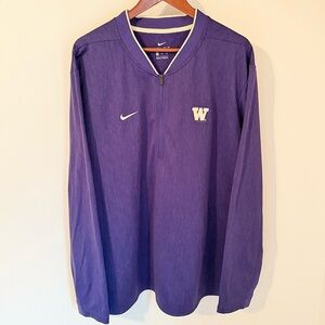 Washington Huskies UW Nike Quarter Zip Fleece Lined Pullover L/S Shirt Men’s XXL